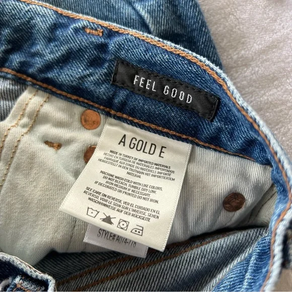 AGOLDE Blue Distressed Jamie High Rise Feel Good In Lowdown